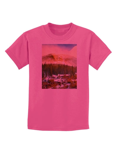 Nature Photography - Mountain Glow Childrens T-Shirt-Childrens T-Shirt-TooLoud-Sangria-X-Small-Davson Sales