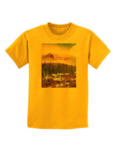 Nature Photography - Mountain Glow Childrens T-Shirt-Childrens T-Shirt-TooLoud-Gold-X-Small-Davson Sales