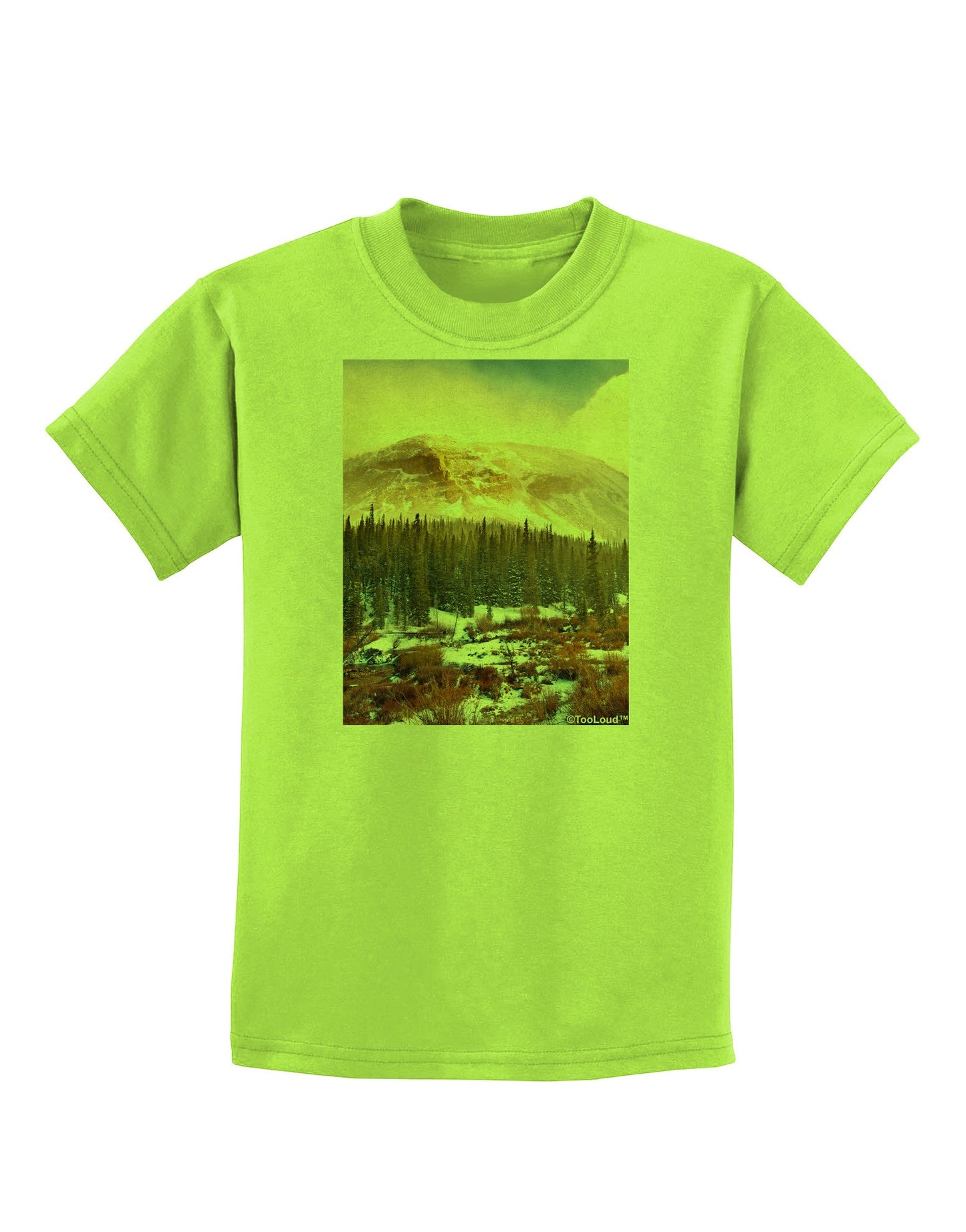 Nature Photography - Mountain Glow Childrens T-Shirt-Childrens T-Shirt-TooLoud-Lime-Green-X-Small-Davson Sales