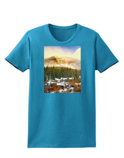 Nature Photography - Mountain Glow Womens Dark T-Shirt-TooLoud-Turquoise-X-Small-Davson Sales