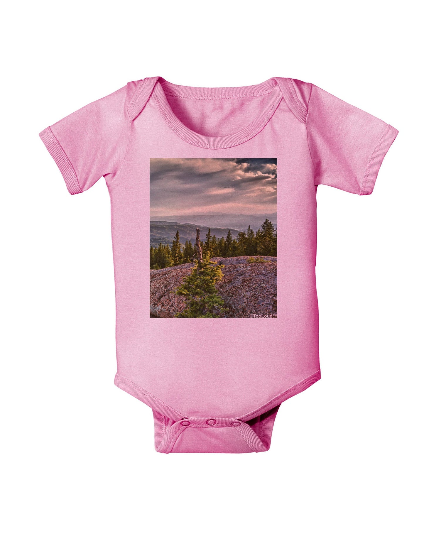 Nature Photography - Pine Kingdom Baby Romper Bodysuit by-Baby Romper-TooLoud-Pink-06-Months-Davson Sales