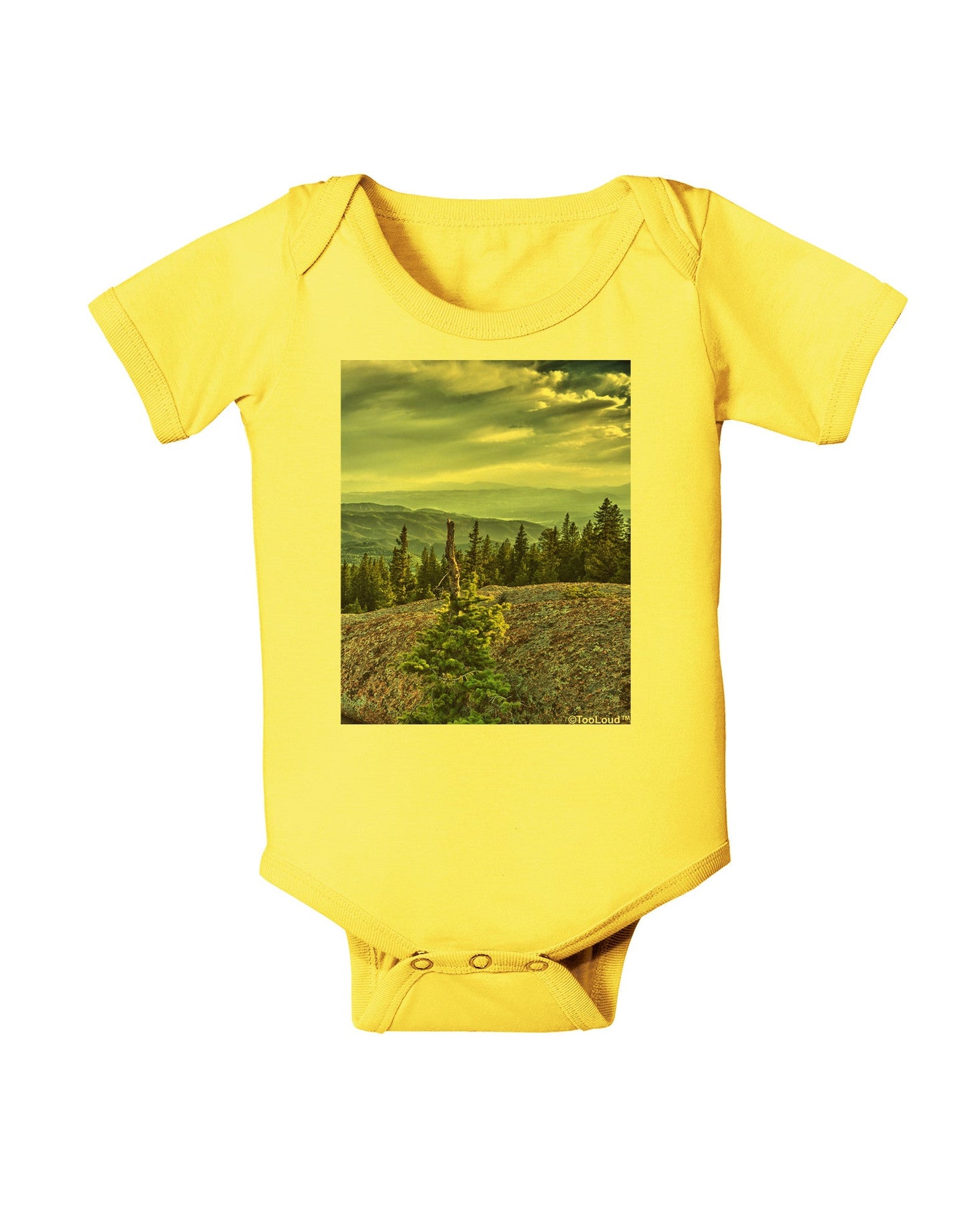 Nature Photography - Pine Kingdom Baby Romper Bodysuit by-Baby Romper-TooLoud-Yellow-06-Months-Davson Sales