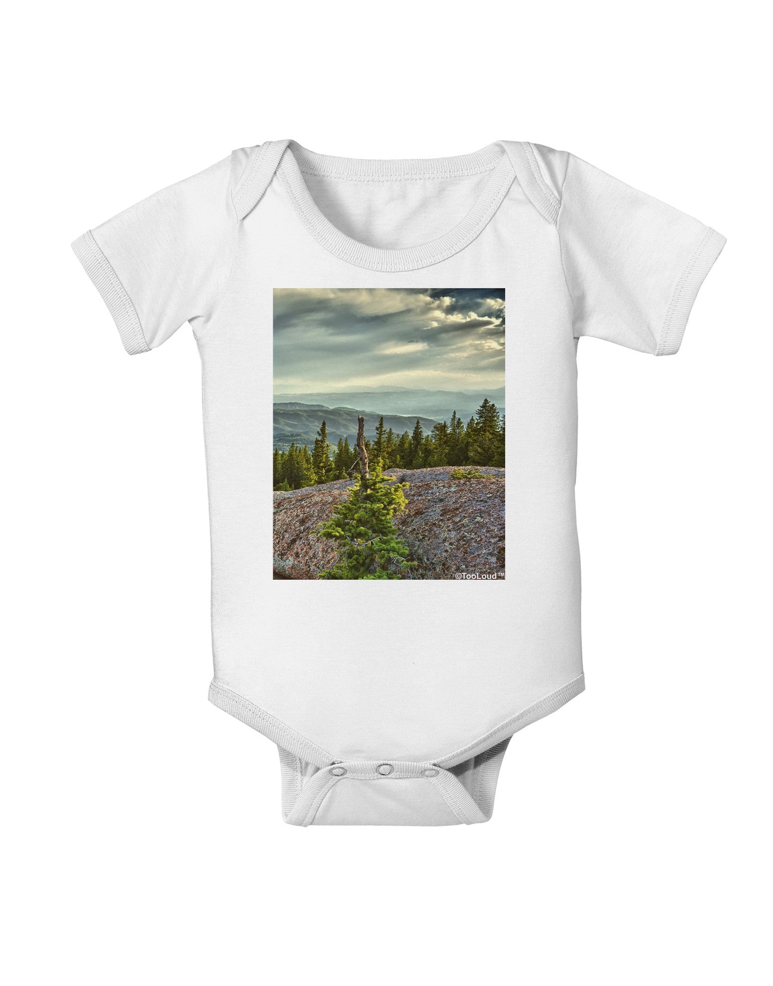 Nature Photography - Pine Kingdom Baby Romper Bodysuit by-Baby Romper-TooLoud-White-06-Months-Davson Sales