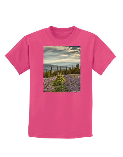 Nature Photography - Pine Kingdom Childrens Dark T-Shirt-Childrens T-Shirt-TooLoud-Sangria-X-Small-Davson Sales