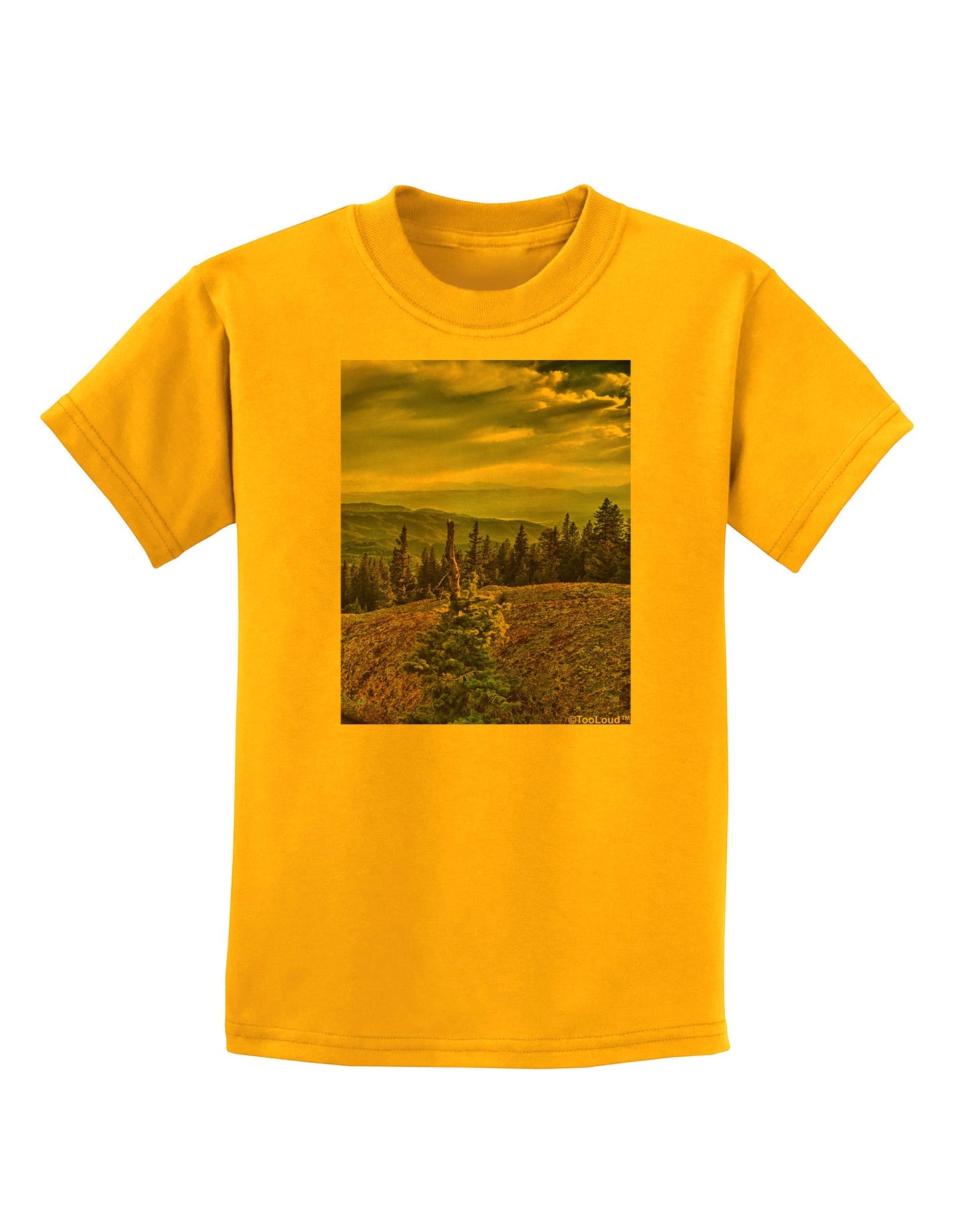 Nature Photography - Pine Kingdom Childrens T-Shirt-Childrens T-Shirt-TooLoud-Gold-X-Small-Davson Sales