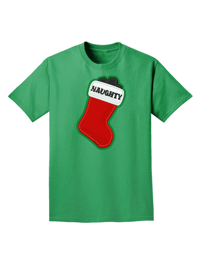 Naughty Coal Cute Christmas Stocking Adult Dark T-Shirt-Mens T-Shirt-TooLoud-Kelly-Green-Small-Davson Sales