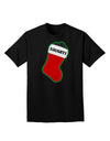 Naughty Coal Cute Christmas Stocking Adult Dark T-Shirt-Mens T-Shirt-TooLoud-Black-Small-Davson Sales