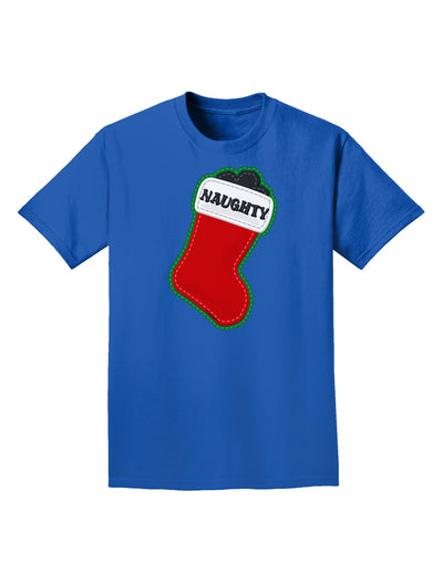 Naughty Coal Cute Christmas Stocking Adult Dark T-Shirt-Mens T-Shirt-TooLoud-Royal-Blue-Small-Davson Sales