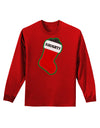 Naughty Coal Cute Christmas Stocking Adult Long Sleeve Dark T-Shirt-TooLoud-Red-Small-Davson Sales