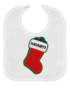 Naughty Coal Cute Christmas Stocking Baby Bib