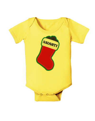 Naughty Coal Cute Christmas Stocking Baby Romper Bodysuit-Baby Romper-TooLoud-Yellow-06-Months-Davson Sales