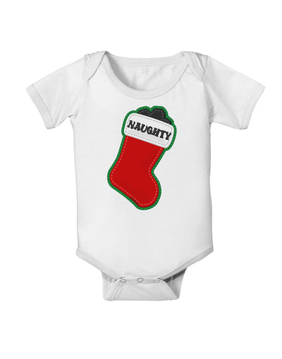 Naughty Coal Cute Christmas Stocking Baby Romper Bodysuit-Baby Romper-TooLoud-White-06-Months-Davson Sales