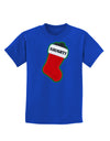 Naughty Coal Cute Christmas Stocking Childrens Dark T-Shirt-Childrens T-Shirt-TooLoud-Royal-Blue-X-Small-Davson Sales