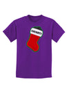 Naughty Coal Cute Christmas Stocking Childrens Dark T-Shirt-Childrens T-Shirt-TooLoud-Purple-X-Small-Davson Sales