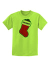 Naughty Coal Cute Christmas Stocking Childrens T-Shirt-Childrens T-Shirt-TooLoud-Lime-Green-X-Small-Davson Sales