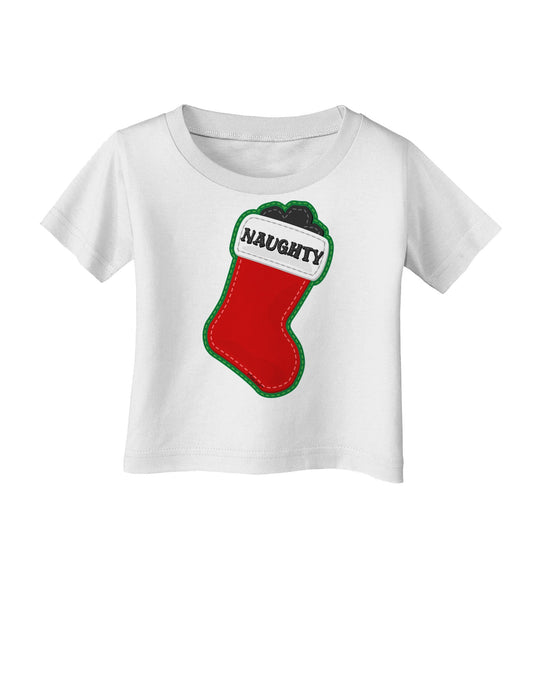 Naughty Coal Cute Christmas Stocking Infant T-Shirt-Infant T-Shirt-TooLoud-White-06-Months-Davson Sales