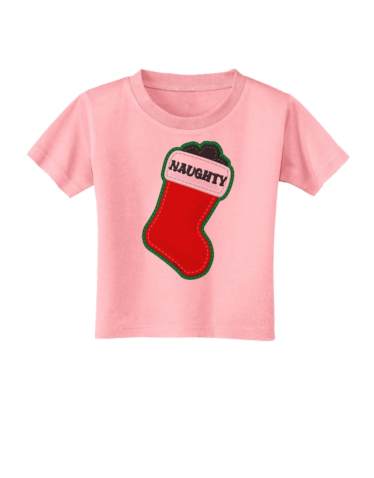 Naughty Coal Cute Christmas Stocking Toddler T-Shirt-Toddler T-Shirt-TooLoud-Candy-Pink-2T-Davson Sales