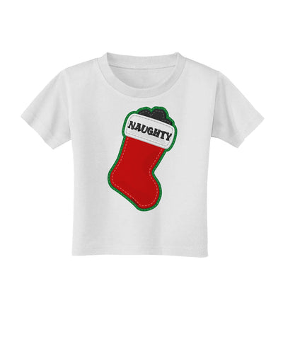 Naughty Coal Cute Christmas Stocking Toddler T-Shirt-Toddler T-Shirt-TooLoud-White-2T-Davson Sales