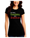 Naughty For Santa Juniors Crew Dark T-Shirt-T-Shirts Juniors Tops-TooLoud-Black-Juniors Fitted Small-Davson Sales