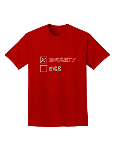 Naughty or Nice Christmas - Naughty Adult Dark T-Shirt-Mens T-Shirt-TooLoud-Red-Small-Davson Sales