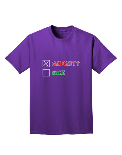 Naughty or Nice Christmas - Naughty Adult Dark T-Shirt-Mens T-Shirt-TooLoud-Purple-Small-Davson Sales