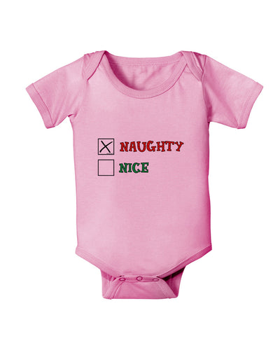 Naughty or Nice Christmas - Naughty Baby Romper Bodysuit-Baby Romper-TooLoud-Light-Pink-06-Months-Davson Sales