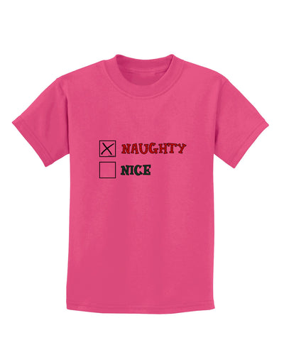 Naughty or Nice Christmas - Naughty Childrens T-Shirt-Childrens T-Shirt-TooLoud-Sangria-X-Small-Davson Sales