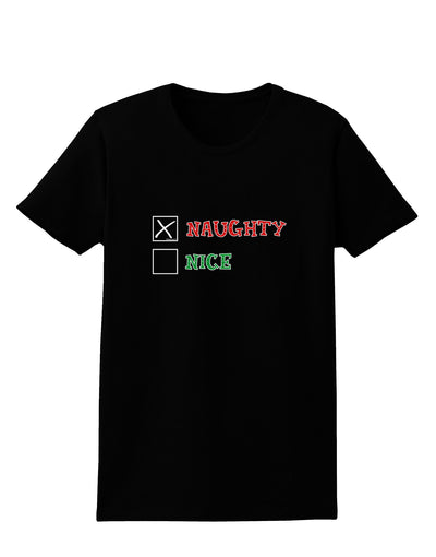 Naughty or Nice Christmas - Naughty Womens Dark T-Shirt-TooLoud-Black-X-Small-Davson Sales