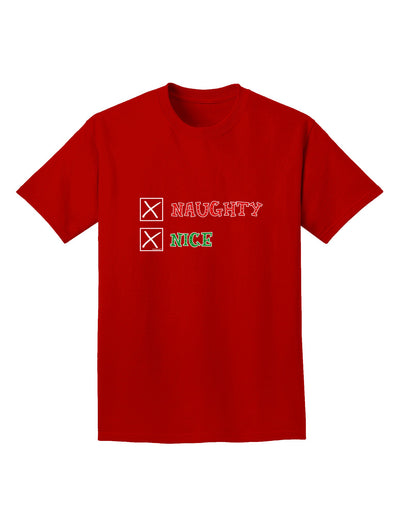 Naughty or Nice Christmas - Naughty and Nice Adult Dark T-Shirt-Mens T-Shirt-TooLoud-Red-Small-Davson Sales