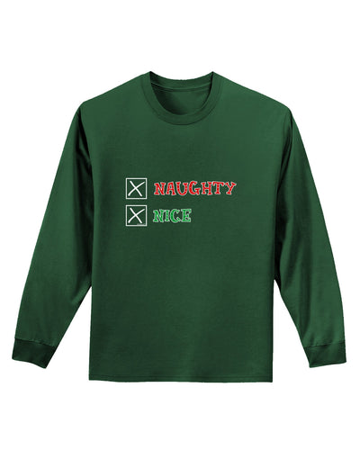 Naughty or Nice Christmas - Naughty and Nice Adult Long Sleeve Dark T-Shirt-TooLoud-Dark-Green-Small-Davson Sales