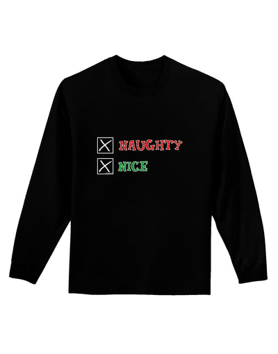 Naughty or Nice Christmas - Naughty and Nice Adult Long Sleeve Dark T-Shirt-TooLoud-Black-Small-Davson Sales