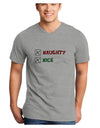 Naughty or Nice Christmas - Naughty and Nice Adult V-Neck T-shirt-Mens V-Neck T-Shirt-TooLoud-HeatherGray-Small-Davson Sales