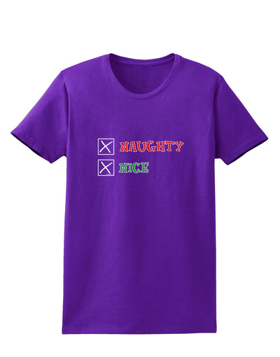 Naughty or Nice Christmas - Naughty and Nice Womens Dark T-Shirt-TooLoud-Purple-X-Small-Davson Sales