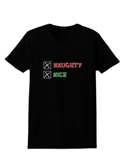 Naughty or Nice Christmas - Naughty and Nice Womens Dark T-Shirt-TooLoud-Black-X-Small-Davson Sales