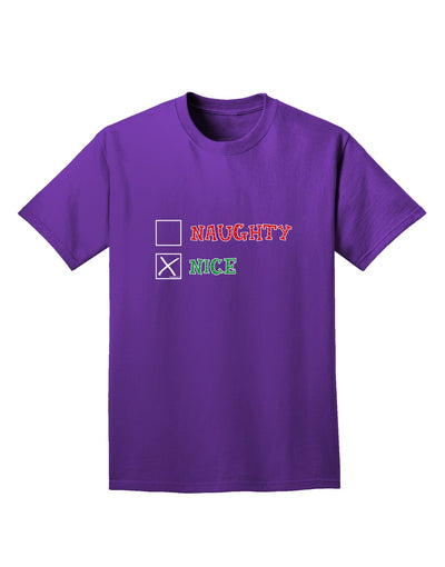 Naughty or Nice Christmas - Nice Adult Dark T-Shirt-Mens T-Shirt-TooLoud-Purple-Small-Davson Sales