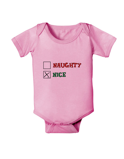 Naughty or Nice Christmas - Nice Baby Romper Bodysuit-Baby Romper-TooLoud-Light-Pink-06-Months-Davson Sales