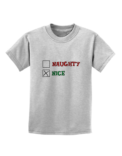 Naughty or Nice Christmas - Nice Childrens T-Shirt-Childrens T-Shirt-TooLoud-AshGray-X-Small-Davson Sales