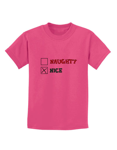 Naughty or Nice Christmas - Nice Childrens T-Shirt-Childrens T-Shirt-TooLoud-Sangria-X-Small-Davson Sales