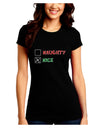 Naughty or Nice Christmas - Nice Juniors Crew Dark T-Shirt-T-Shirts Juniors Tops-TooLoud-Black-Juniors Fitted Small-Davson Sales