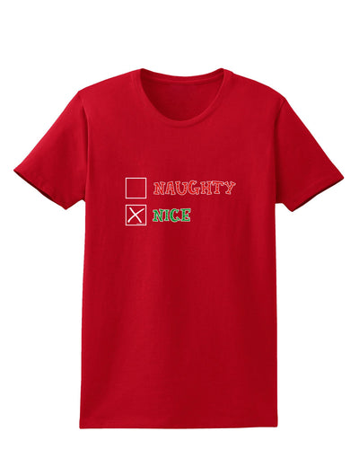 Naughty or Nice Christmas - Nice Womens Dark T-Shirt-TooLoud-Red-X-Small-Davson Sales