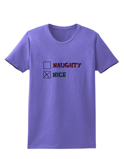 Naughty or Nice Christmas - Nice Womens T-Shirt-Womens T-Shirt-TooLoud-Violet-X-Small-Davson Sales