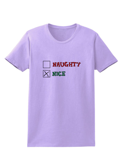 Naughty or Nice Christmas - Nice Womens T-Shirt-Womens T-Shirt-TooLoud-Lavender-X-Small-Davson Sales