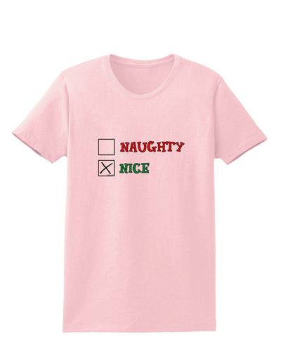 Naughty or Nice Christmas - Nice Womens T-Shirt-Womens T-Shirt-TooLoud-PalePink-X-Small-Davson Sales