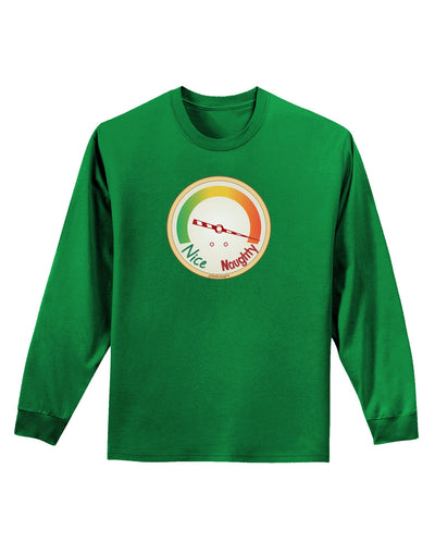 Naughty or Nice Meter Naughty Adult Long Sleeve Dark T-Shirt-TooLoud-Kelly-Green-Small-Davson Sales