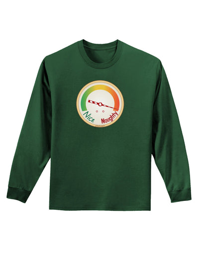 Naughty or Nice Meter Naughty Adult Long Sleeve Dark T-Shirt-TooLoud-Dark-Green-Small-Davson Sales