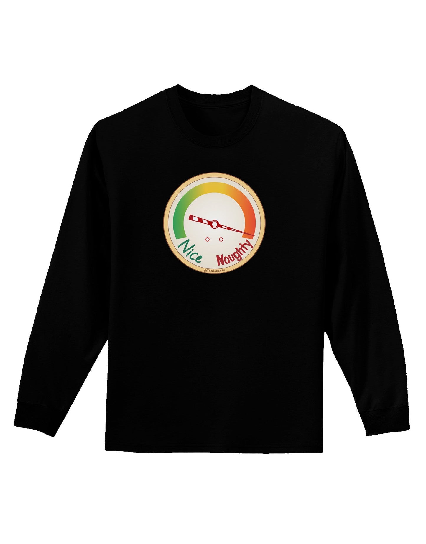 Naughty or Nice Meter Naughty Adult Long Sleeve Dark T-Shirt-TooLoud-Black-Small-Davson Sales