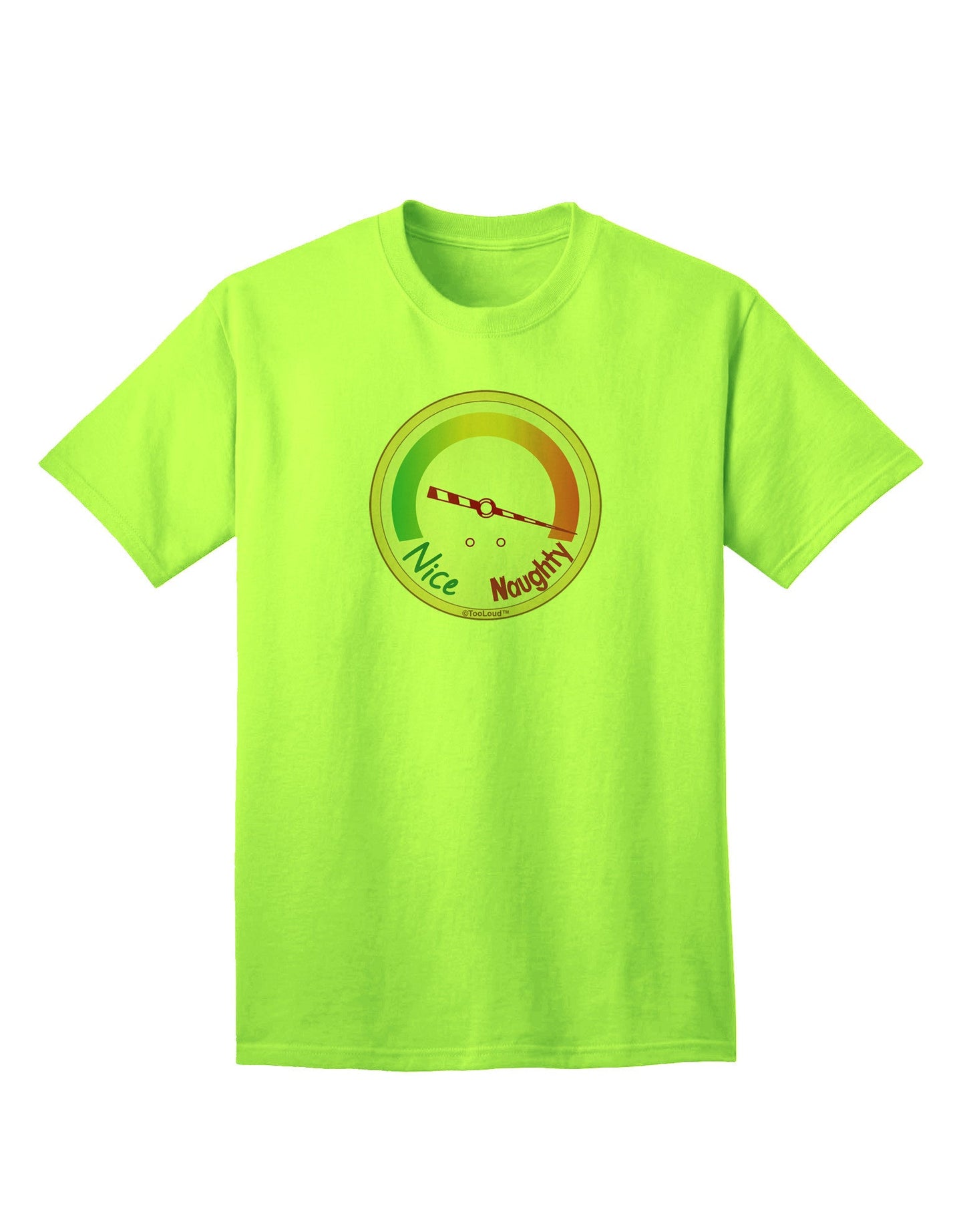 Naughty or Nice Meter Naughty Adult T-Shirt-unisex t-shirt-TooLoud-Neon-Green-Small-Davson Sales