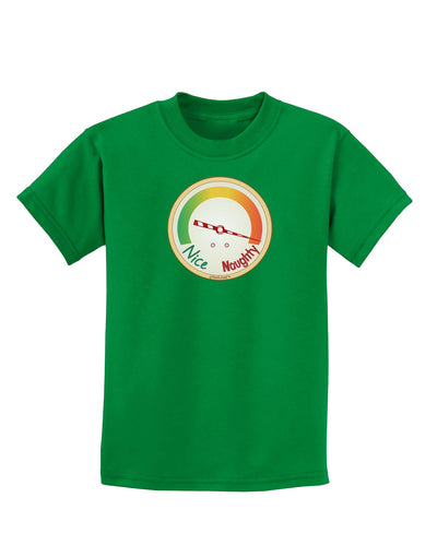 Naughty or Nice Meter Naughty Childrens Dark T-Shirt-Childrens T-Shirt-TooLoud-Kelly-Green-X-Small-Davson Sales