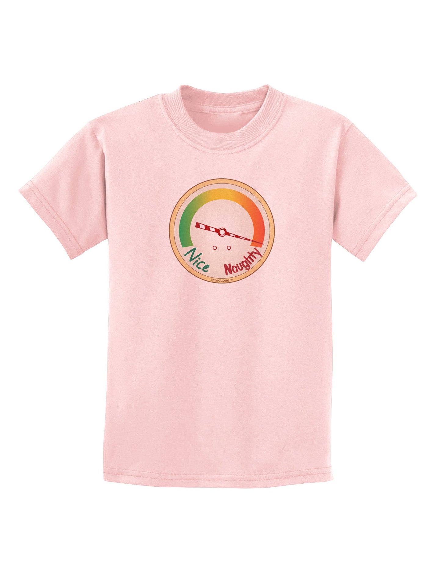 Naughty or Nice Meter Naughty Childrens T-Shirt-Childrens T-Shirt-TooLoud-PalePink-X-Small-Davson Sales