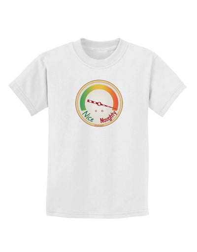 Naughty or Nice Meter Naughty Childrens T-Shirt-Childrens T-Shirt-TooLoud-White-X-Small-Davson Sales